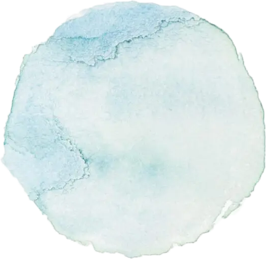 Abstract blue watercolor circle with soft gradient on white background