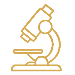 Icon of a microscope representing science and research